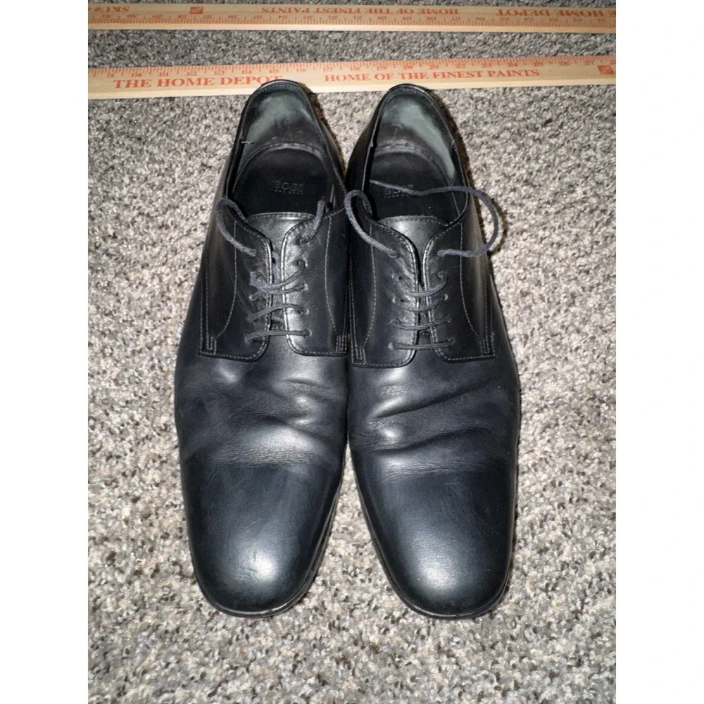 Hugo Boss Black Leather Sz 11.5 Mens‎ Oxford Dress Shoes